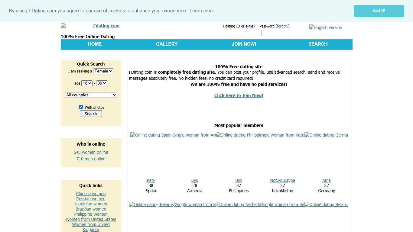 100% free dating site Fdating.com.